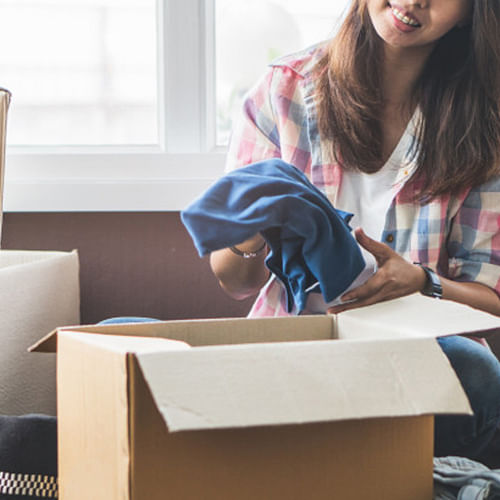 Unpacking winter clothes