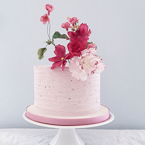 Pink Pearl Wedding Cake