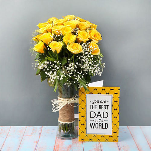 Yellow bloom and dad card