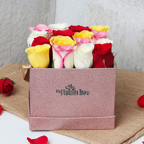 Rose gold box bouquet