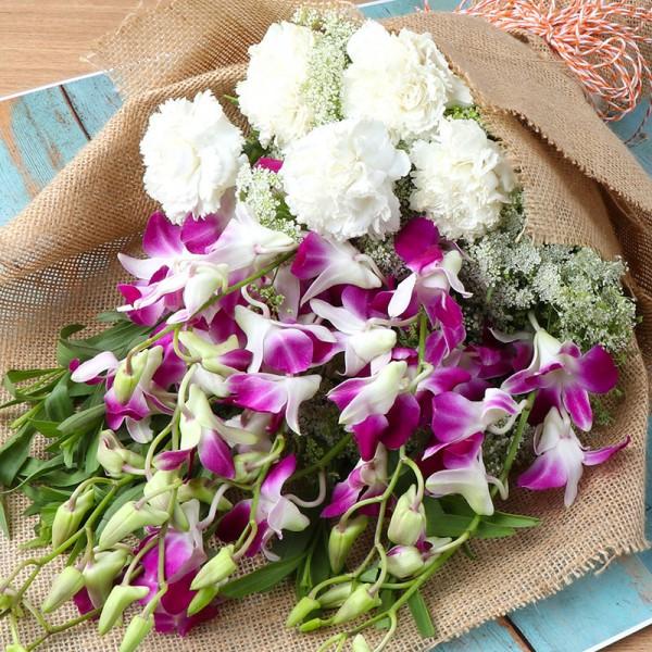 Mixed Flowers in Jute Packing