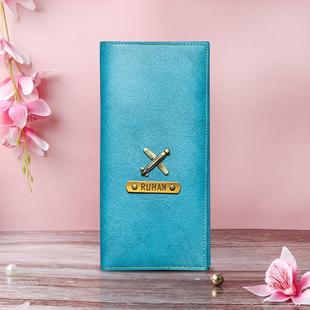 Blue Personalised Travel Folder