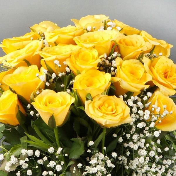 Yellow Roses Vase Arrangement
