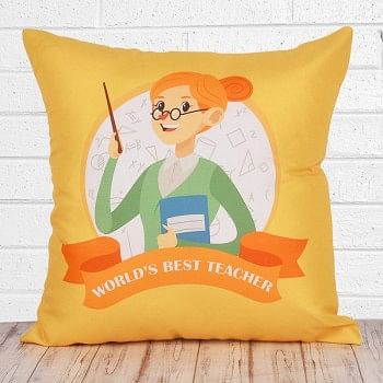 Worlds Best Teacher Printed Cushion