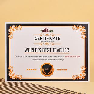 Worlds Best Teacher Certificate