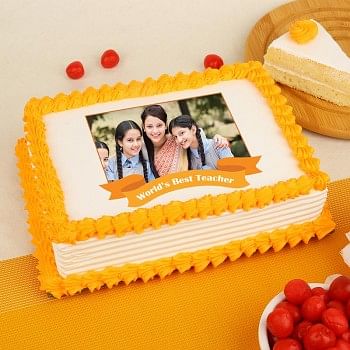 1 Kg Photo Pineapple Cake for Teacher