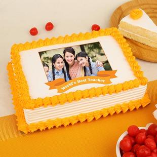 Best Teacher Photo Pineapple Cake