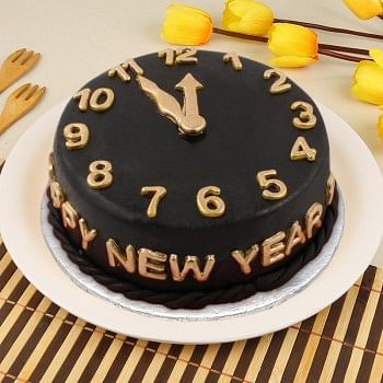 1 Kg Fondant Chocolate New Year Theme Cake