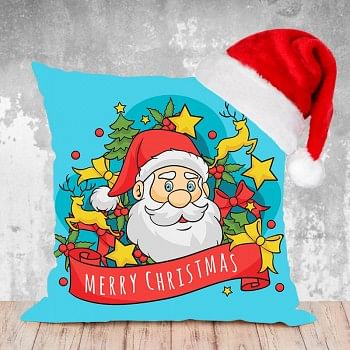 Christmas Combo of Cushion and Santa Cap