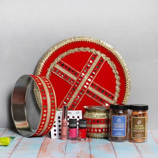 Designer Karwa Chauth Thali Set