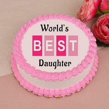 1 Kg Photo Printed Pineapple Cake for Daughter