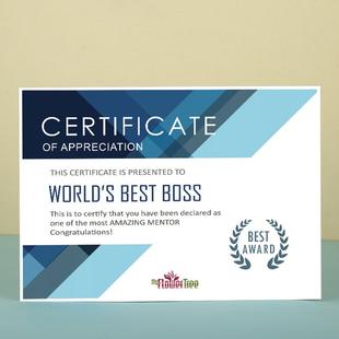 Best Boss Ever Appreciation Certificate