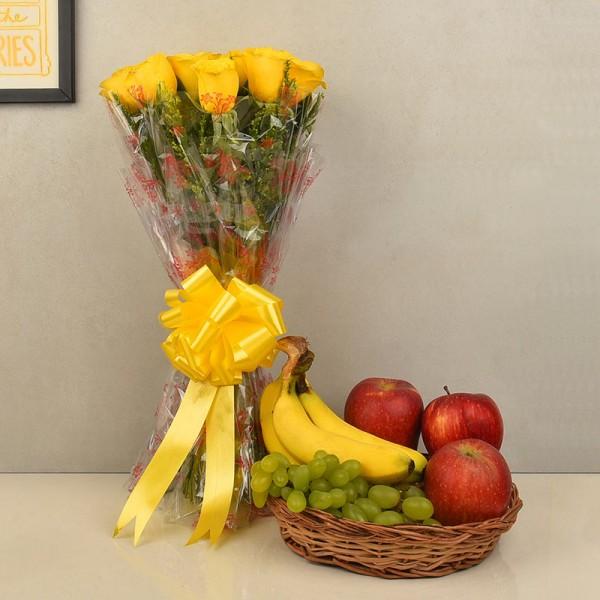 Flowers with Fresh Fruits