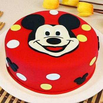 1 Kg Mickey Mouse Theme Chocolate Fondant Cake