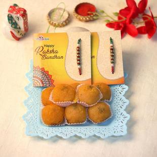 Rakhi with Motichoor Ladoo 
