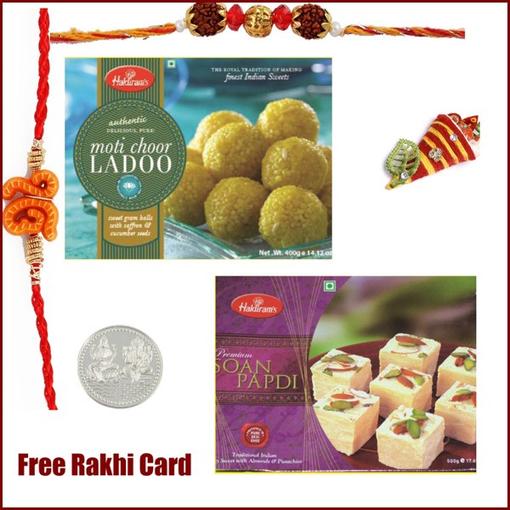 Haldiram Motichoor Ladoo Soan Papadi Rakhi Pack - Large