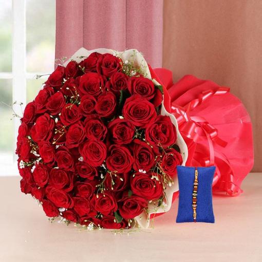 100 Roses with Rakhi