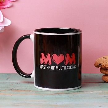 One Black Handle Printed Ceramic Mug for Mom 
