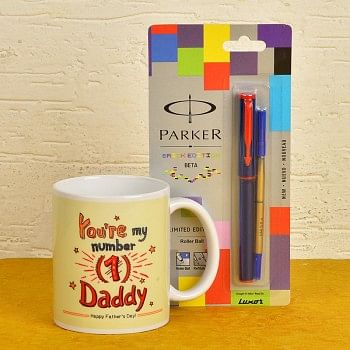 Fathers Day Coffee Mug with Parker Pen