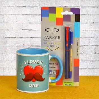 Love U Dad Coffee Mug with Parker Pen