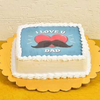 One Kg Square Shape Personalised Pineapple Cake For Dad