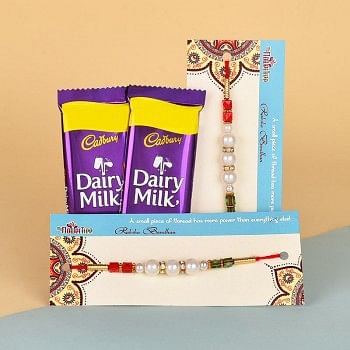 2 Pearl Rakhis N Dairy Milk Chocolates