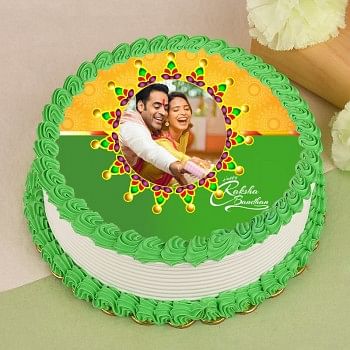  1 Kg Photo Pineapple Cake for Raksha Bandhan
