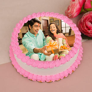 Pineapple Photo Cake for Rakhi