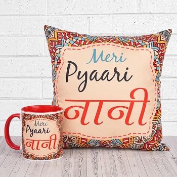 Mere Pyaare Nana Combo of Coffee Mug and Cushion