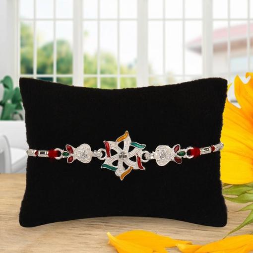 Studded Silver Rakhi