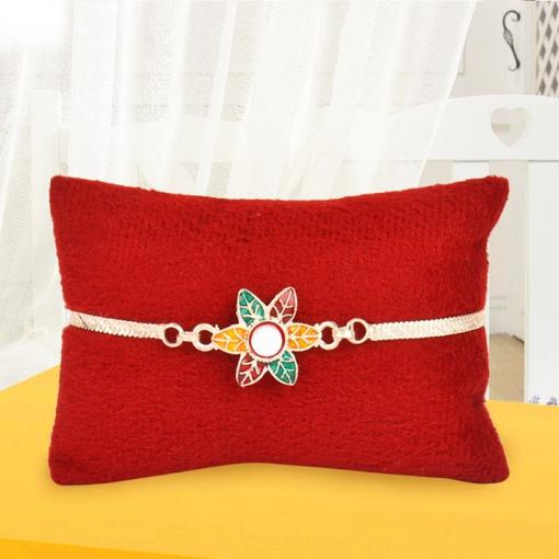 Meenakari Silver Bracelet Rakhi