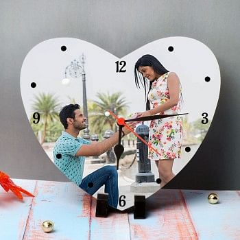 One Personalised Heart Shape Table Clock