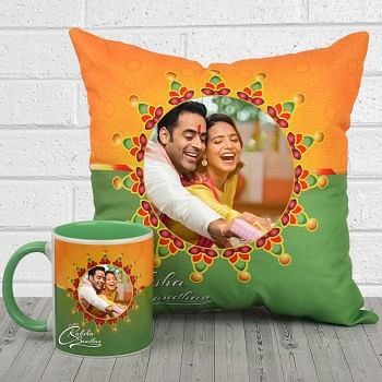 Personalised Mug and Cushion for Rakhi
