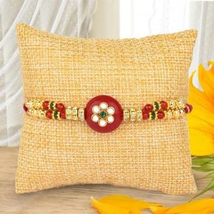 Dual String Kundan Rakhi