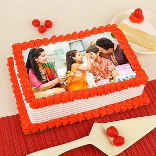 Pineapple Flavored Photo Cake for Rakhi