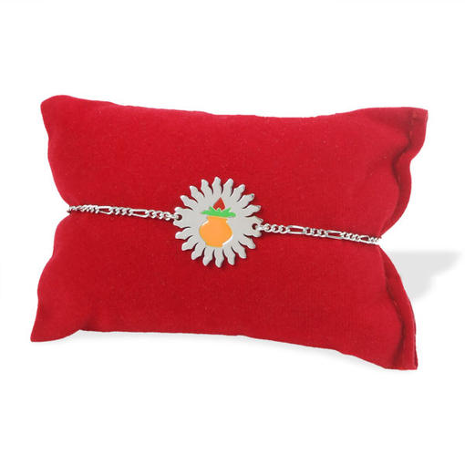 Sterling Silver Floral Kalash Rakhi