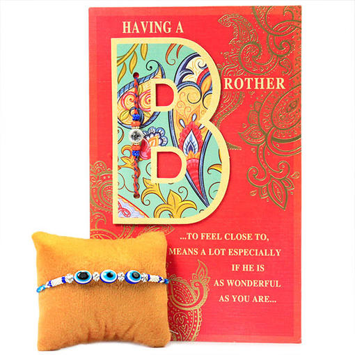 Evil Eye Traditional Rakhi with Card