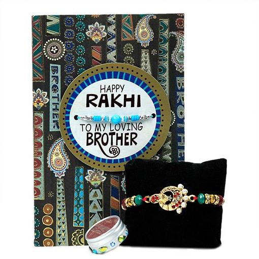 Beautiful Rakhi n Greeting Card Hamper