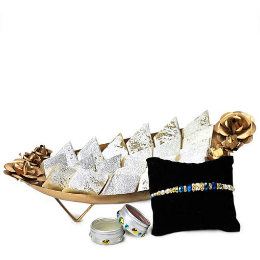 Kaju Barfi with Beautiful Rakhi