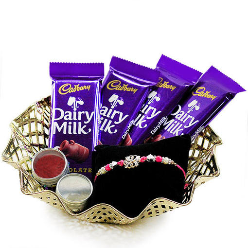 Chocolates n Traditional Rakhi Hamper