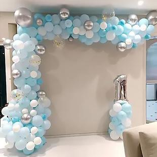 Blue and White Balloon Decor
