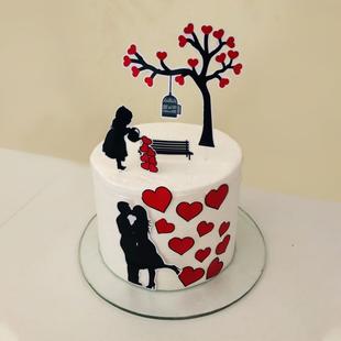 Romantic Heart Cake for Couple