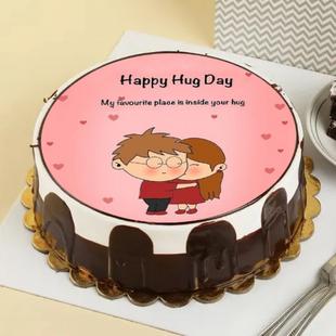 Hug Day Photo Cake