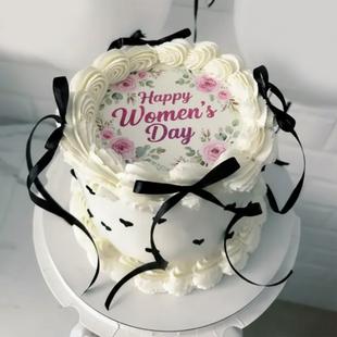 Happy Womens Day Ribbon Cake