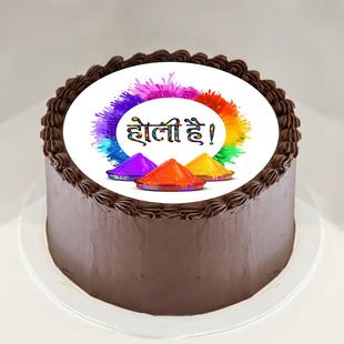 Happy Holi Chocolate Cake