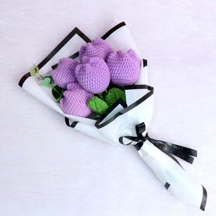 Purple Tulip Crochet Bouquet