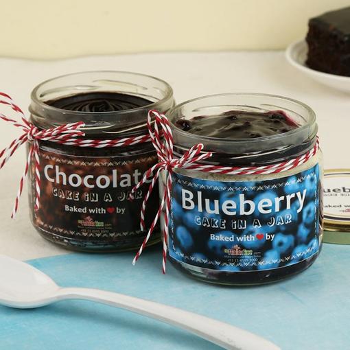 Chocolate Blueberry Jar Cakes