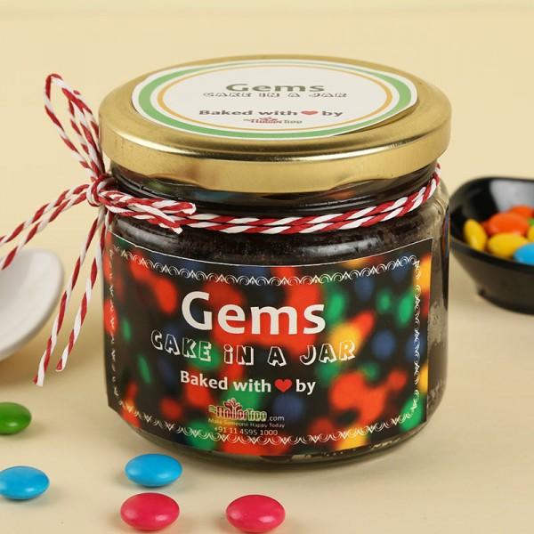 Gems Cake in a Jar. Front view!