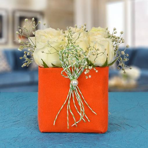 White Roses In A Vase