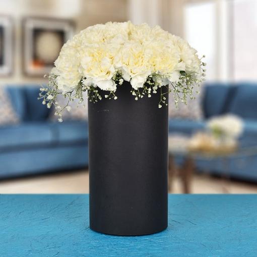 White Carnations In A Vase